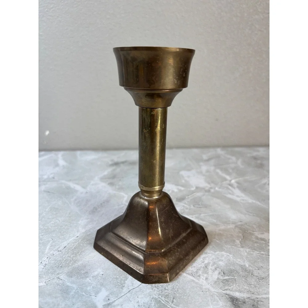 Solid Brass Candlestick Holder Home Decor Table Centerpiece Antique Vintage - Picture 2 of 7